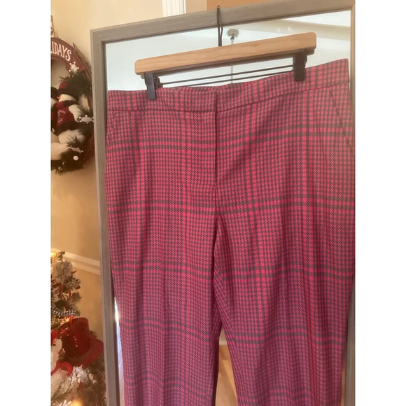 Nordstrom 1901 Women’s Red Plaid Dress Pants Size [X] Tartan Check Straight - Picture 3 of 5